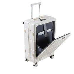 Erweiterbare Gepäck PC+ABS Schwenkräder Eingebaute TSA-Schloss 20 Zoll 2 Handgepäck Weiß, weiß von DRYIC