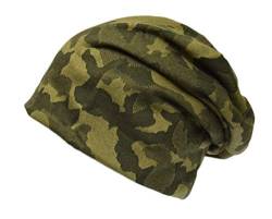 Camouflage Beanie Mütze Haube Herren Damen Strickmütze Unisex (Grün) von DS-70