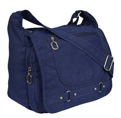 Leichte Sportlische Damen Schultertasche Umhängetasche Handtasche Stofftasche Bag Crossover (Blau) von DS-70