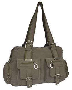 Sportliche Leichte Damentasche Shopper Henkeltasche Trage-Tasche Handtasche Stofftasche (Grau) von DS-70