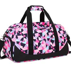 Sporttasche, Reisetasche, Schultertasche, Wochenendtasche, Übernachtungstasche für Mädchen und Frauen, rosa / purpur von DSIUE
