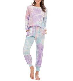 DSJJ Frauen Langarm Pjs Pyjama Set Baumwolle Loungewear Nachtwäsche Nachtwäsche Top & Bottoms Outfits (2#,S) von DSJJ