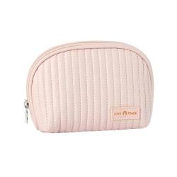 Dskdfhn Kosmetiktasche Tragbare Mädchen Leder -Make -Up -Tasche Im Freien wasserdichte Toilettenartikel Organizerinnen Weibliche Schönheitssäcke Make -Up Organizer-Rosa von DSKDFHN