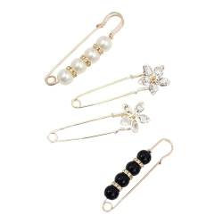 DSOUWEH Perlenbrosche, elegantes und schönes Accessoire für vielfältige Einsatzmöglichkeiten, mit Perlen verzierte Brosche aus Legierung, sicher und hochwertig von DSOUWEH