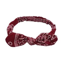 DSOUWEH Schweißabsorbierendes Stirnband, stilvolles und verstellbares Haarband für Mädchen, Haar Accessoires, Polyester Haarbänder, Haarband, Weinrot von DSOUWEH