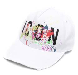 Dsquared2 Icon Splash Cap Baseballcap Paint-Splatter Kappe Basebalkappe Hat Hut White von DSQUARED2