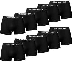 DSTROYED ® Boxershorts Herren 10er Pack S-5XL Unterhosen Männer Unterwäsche Men (3XL, 517b 10er Set Schwarz) von DSTROYED