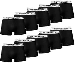 DSTROYED ® Boxershorts Herren 10er Pack S-5XL Unterhosen Männer Unterwäsche Men (M, 515b 10er Set Schwarz) von DSTROYED