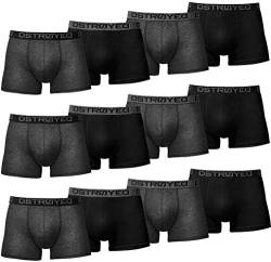 DSTROYED ® Boxershorts Herren 12er Pack Männer Men Unterwäsche Unterhosen Retroshorts 313 (4XL, 313e 12er Set Mehrfarbig) von DSTROYED