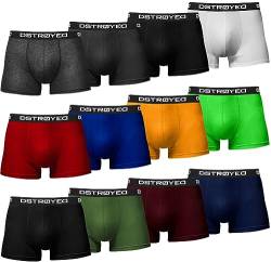 DSTROYED ® Boxershorts Herren 12er Pack S-5XL Unterhosen Männer Unterwäsche Men (4XL, 313a 12er Set Mehrfarbig) von DSTROYED