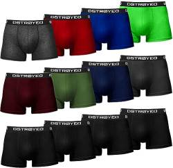 DSTROYED ® Boxershorts Herren 12er Pack S-5XL Unterhosen Männer Unterwäsche Men (4XL, 318f 12er Set Mehrfarbig) von DSTROYED