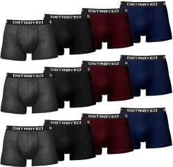 DSTROYED ® Boxershorts Herren 12er Pack S-5XL Unterhosen Männer Unterwäsche Men (L, 318c 12er Set Mehrfarbig) von DSTROYED