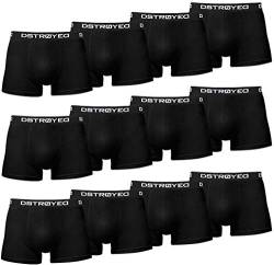 DSTROYED ® Boxershorts Herren 12er Pack S-5XL Unterhosen Männer Unterwäsche Men Retroshorts 313 (318b 12er Set Schwarz, 4XL) von DSTROYED