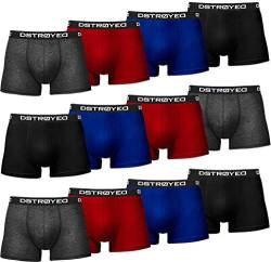 DSTROYED ® Boxershorts Men Herren 12er Pack Unterwäsche Unterhosen Männer Retroshorts 318-313 (XXL, 313f 12er Set Mehrfarbig) von DSTROYED