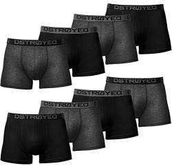 DSTROYED ® Herren Boxershorts Men 8er Pack Unterwäsche Unterhosen Männer Retroshorts Baumwolle 316 (3XL, 316e 8er Set Schwarz-Anthrazit) von DSTROYED