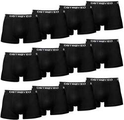 DSTROYED Boxershorts Men Herren 12er Pack Unterwäsche Unterhosen Männer Retroshorts 318 (M, 318b 12er Set Schwarz) von DSTROYED