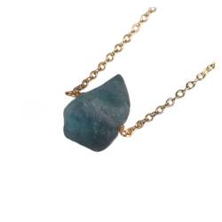 DSXJEZNJ natural stone pendant 23 Stein Natürlicher Turmalin Fluorit Edelsteine ​​Nugget Chunky Perlen Anhänger Goldketten Frauen Edelsteine ​​Halskette (Color : 5 Green Fluorite, Size : One Size) von DSXJEZNJ