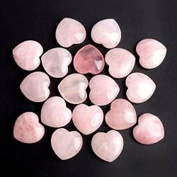DSXJEZNJ natural stone pendant 5pcs natürlicher Rosenquarz-Herz-Minikristallverzierungs-Herz-Form-polierter rosa Anhänger-Edelstein for Frauen-Geschenk von DSXJEZNJ