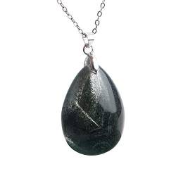 DSXJEZNJ natural stone pendant Grüner natürlicher Phantom-Quarz-Kristall-Wasser-Tropfen-Korn-Anhänger von DSXJEZNJ