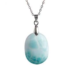 DSXJEZNJ natural stone pendant Natürlicher echter blauer Larimar-Edelstein-Frauen-Mann-Anhänger 25 × 19 × 9 mm von DSXJEZNJ