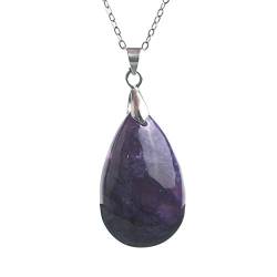 DSXJEZNJ natural stone pendant Purpurroter natürlicher Charoite-Edelstein-Wassertropfen-Anhänger-Aufhängung 29x18x9mm von DSXJEZNJ