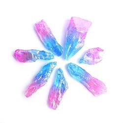 natural stone pendant 50 g/100 g Hohlkristall, rauer natürlicher Kristall, Erzprobe, Einzelpunkt-Edelstein, Ornament-Anhänger, DIY schöner natürlicher Kristallstein, Kristall ( Color : Blue Pink , Siz von DSXJEZNJ