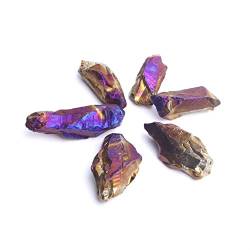 natural stone pendant 50 g/100 g Hohlkristall, rauer natürlicher Kristall, Erzprobe, Einzelpunkt-Edelstein, Ornament-Anhänger, DIY schöner natürlicher Kristallstein, Kristall ( Color : Golden Purple , von DSXJEZNJ