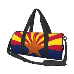 Arizona Flag Round Large Capacity Foldable Duffel Bag for Women Men, Gym Tote, Sports Duffel., Schwarz , Einheitsgröße von DTGPRO
