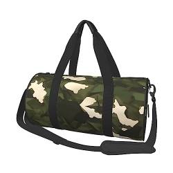 Armee-Camouflage, rund, große Kapazität, faltbare Seesack für Damen und Herren, Sporttasche, Sporttasche., Schwarz , Einheitsgröße von DTGPRO