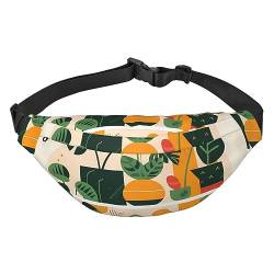Cartoon-Hüfttasche aus Bambus mit Schildkrötenrückseite, große Größe mit 3 Reißverschlusstaschen. Sie können Handys aller Größen für Outdoor-Übungen tragen., Schwarz , Einheitsgröße von DTGPRO