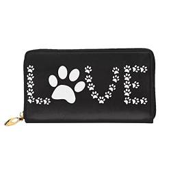 DTGPRO Lover Dog Paw & Damen Geldbörse mit Reißverschluss und mehreren Kartenfächern. Münzfach mit Reißverschluss., Schwarz , Einheitsgröße von DTGPRO
