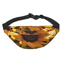 Farm-Sonnenblumen-Hüfttasche, groß, mit 3 Reißverschlusstaschen, Sie können Handys aller Größen für Outdoor-Übungen tragen., Schwarz , Einheitsgröße von DTGPRO