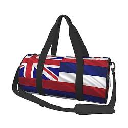 Flagge von Hawaii Amerikanische Runde Große Kapazität Faltbare Seesack für Damen Herren Gym Tote, Sport Duffel., Schwarz , Einheitsgröße von DTGPRO