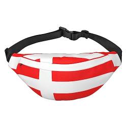 Gürteltasche mit dänischer Flagge, groß, mit 3 Reißverschlusstaschen, für Outdoor-Übungen, Schwarz , Einheitsgröße von DTGPRO