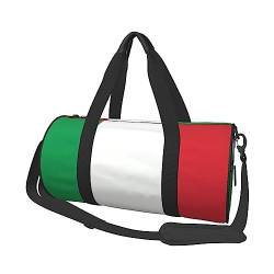 Italien-Flagge, rund, große Kapazität, faltbare Seesack für Damen und Herren, Sporttasche, Sporttasche., Schwarz , Einheitsgröße von DTGPRO