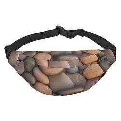 Pebbles in The Beach Hüfttasche, groß, mit 3 Reißverschlusstaschen. Sie können Handys aller Größen für Outdoor-Übungen tragen., Schwarz , Einheitsgröße von DTGPRO