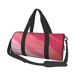 Pink Gradient Style & * Round Large Capacity Foldable Seesack for Women Men, Gym Tote, Sports Duffel., Schwarz , Einheitsgröße von DTGPRO
