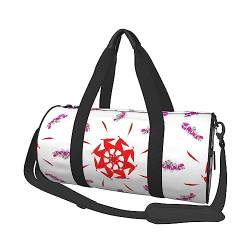 Spinning Flowers Round Large Capacity Foldable Duffel Bag for Women Men, Gym Tote, Sports Duffel., Schwarz , Einheitsgröße von DTGPRO