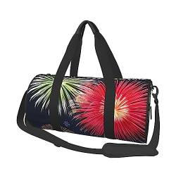 Splendid Fireworks&* Round Large Capacity Foldable Duffel Bag for Women Men, Gym Tote, Sports Duffel., Schwarz , Einheitsgröße von DTGPRO