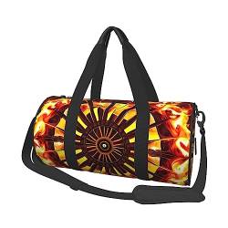 Turning The Flame&* Round Large Capacity Foldable Seesack for Women Men, Gym Tote, Sports Duffel., Schwarz , Einheitsgröße von DTGPRO