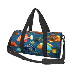 U-Boot Reef Fish & * Runde große Kapazität faltbare Seesack für Damen Herren Gym Tote, Sport Duffel., Schwarz , Einheitsgröße von DTGPRO