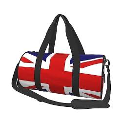 UK Flag Round Large Capacity Foldable Duffel Bag for Women Men, Gym Tote, Sports Duffel., Schwarz , Einheitsgröße von DTGPRO