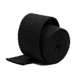 DTKJ 50 mm Baumwoll-Gurtband für Tasche, Rucksack, Gürtel, Schrägband, 9,1 m, Schwarz , 50 mm, von DTKJ