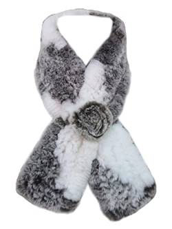 DTLDYG Ein Blümchen Hase Bunny Schal hält im Herbst und Winter warm (Dunkelgrau-Weiß) von DTLDYG