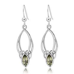 DTPSilver -Damen Haken Ohrringe 925 Sterling Silber - Keltische Dreifaltigkeitsknoten - keltischen Kollektion - Peridot von DTPsilver