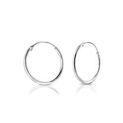 DTPsilver® 925 Sterling Silber Creolen Ohrringe - Klein/Mittelgroße/Groß - Dicke 1.2 mm - Durchmesser: 25 mm von DTPsilver