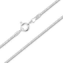 DTPsilver® 925 Sterling Silber Dünne Halskette/Schlangenkette - Federringverschluss - Breite: 1.5 mm - Länge: 51 cm von DTPsilver