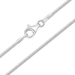 DTPsilver® 925 Sterling Silber Dünne Halskette/Schlangenkette - Karabinerverschluss - Breite: 1.5 mm - Länge: 55 cm von DTPsilver