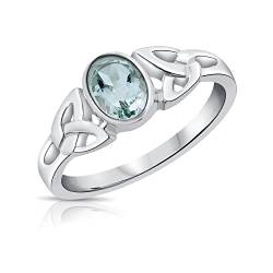 DTPsilver® 925 Sterling Silber Ring - Keltische Dreifaltigkeitsknoten - Keltische Kollektion - Blautopas von DTPsilver