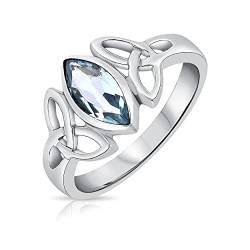 DTPsilver® 925 Sterling Silber Ring - Keltische Dreifaltigkeitsknoten - Keltische Kollektion - Blautopas von DTPsilver